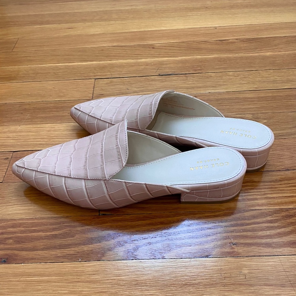 Cole Hann Piper Alligator Embossed Leather Mule